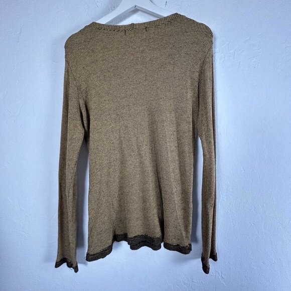 Cut Loose Womens Knit Pullover Sweater Medium Brown Black Long Sleeve Round Neck - Picture 2 of 5